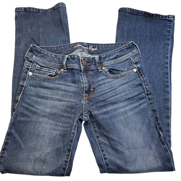 American Eagle Jeans Original Boot Womens 10L Long Lowrise Stretch Y2k - Picture 1 of 11